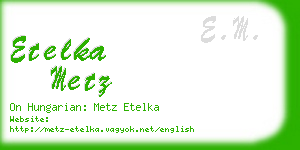 etelka metz business card